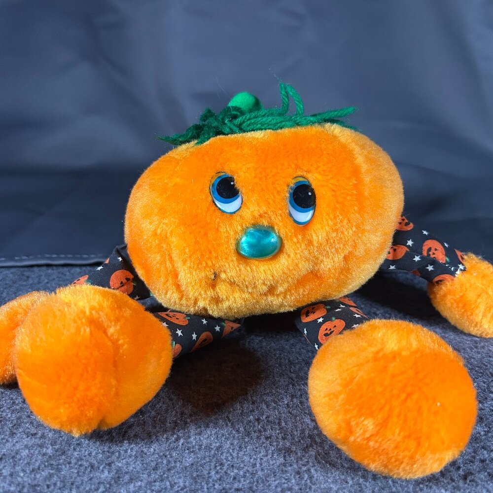 Vintage‎ Plush 10” Halloween Anthropomorphic Pumpkin Midwestern Home Products